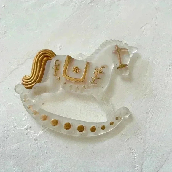 Vintage Christmas Ornament Frosted Clear Glass Gold Lot of 6 RARE - Picture 3 of 12